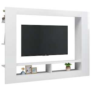 vidaXL TV-benk høyglans hvit 152x22x113 cm konstruert tre