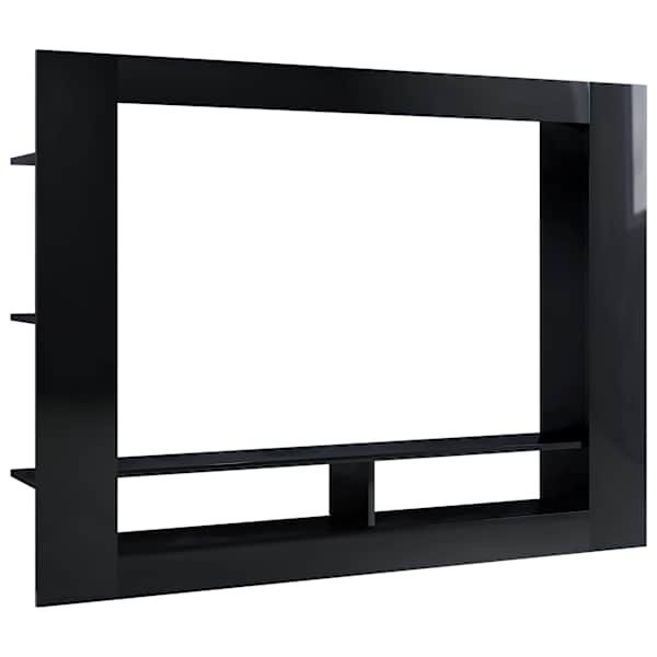 vidaXL telerikapp, k&otilde;rgl&auml;ikega, must 152 x 22 x 113 cm tehispuit