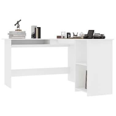 Vidaxl L Shaped Corner Desk White 47 2 X55 1 X29 5 Chipboard Vidaxl L Shaped Corner Desk White 47 2