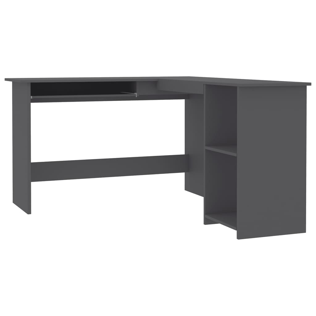 Image of vidaXL L-Shaped Corner Desk Grey 120x140x75 cm Engineered Wood
