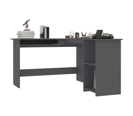 vidaXL Hoekbureau L-vormig 120x140x75 cm bewerkt hout grijs