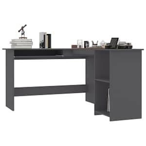 vidaXL Hoekbureau L-vormig 120x140x75 cm bewerkt hout grijs
