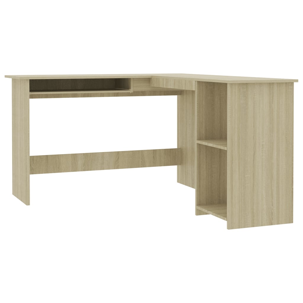 Image of vidaXL L-Shaped Corner Desk Sonoma Oak 120x140x75 cm Engineered Wood