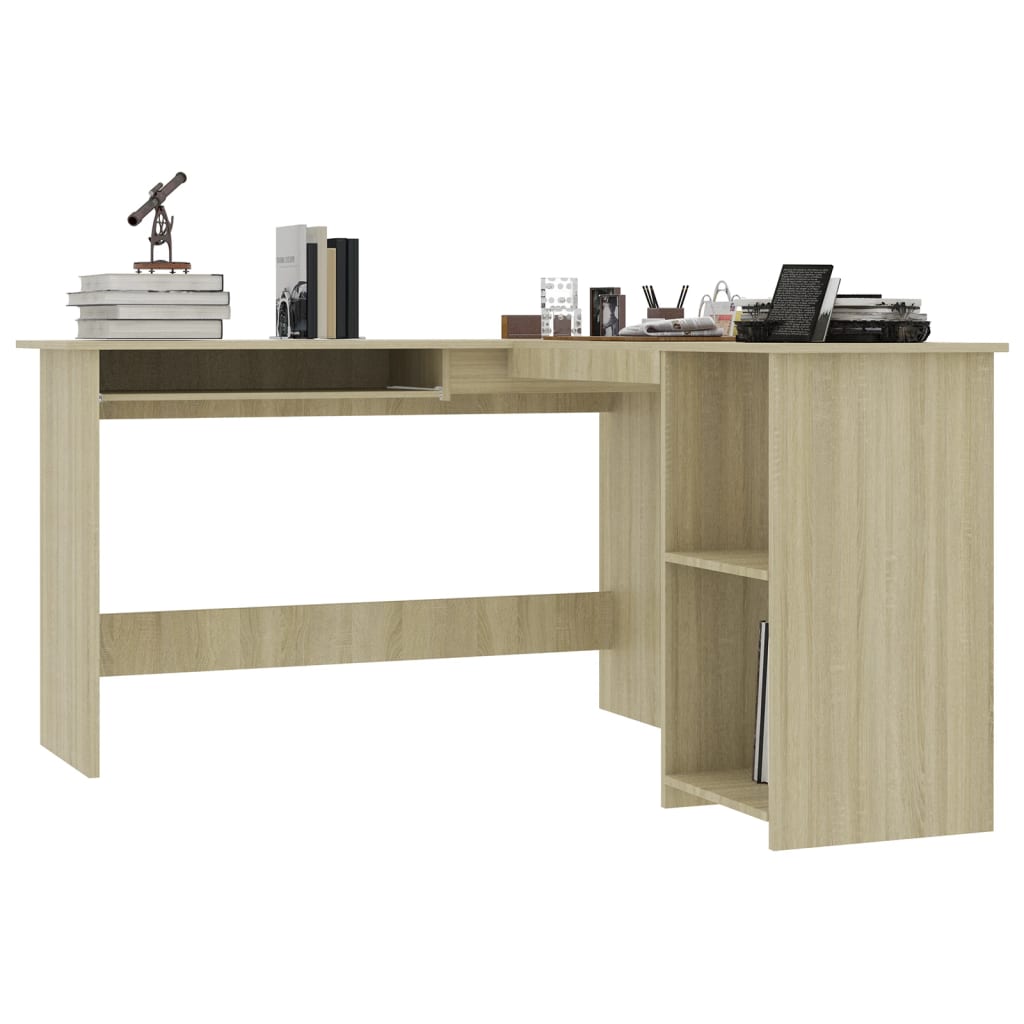 

vidaXL Hoekbureau L-vormig 120x140x75 cm spaanplaat sonoma eikenkleur