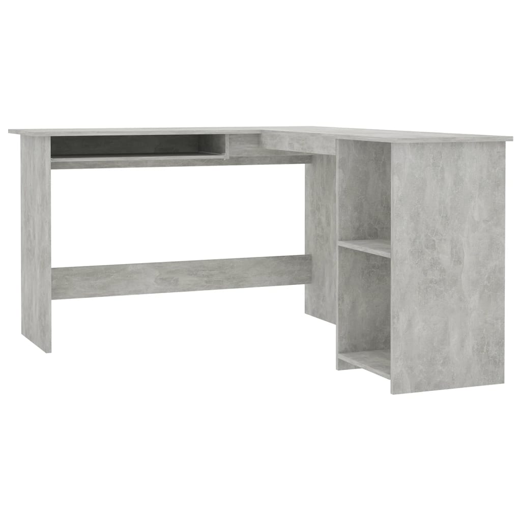 

vidaXL L-Shaped Corner Desk Concrete Gray 47.2"x55.1"x29.5" Engineered Wood
