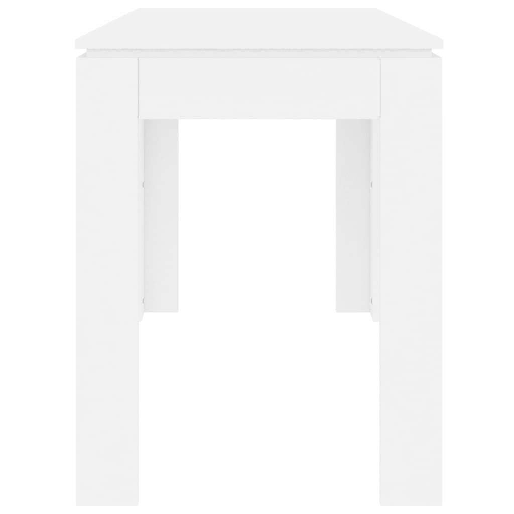 Fehér szerelt fa étkezőasztal 120 x 60 x 76 cm 