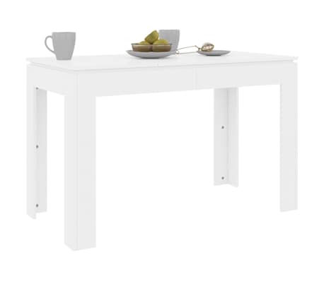 vidaXL Spisebord h&oslash;yglans hvit 120x60x76 cm konstruert tre