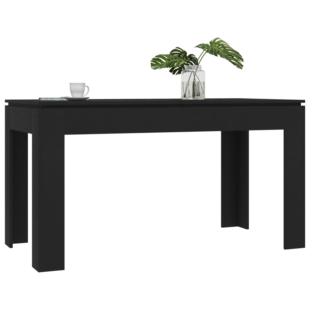 vidaXL Dining Table Black 55.1"x27.6"x29.9" Engineered Wood