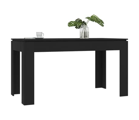 vidaXL Dining Table Black 55.1"x27.6"x29.9" Engineered Wood