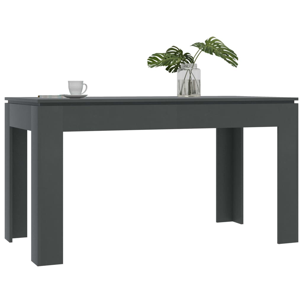 vidaXL Dining Table Gray 55.1"x27.6"x29.9" Engineered Wood