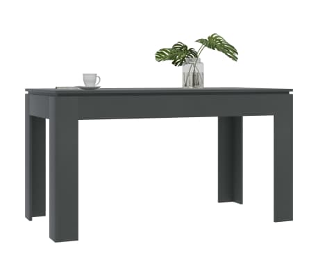 vidaXL Dining Table Gray 55.1"x27.6"x29.9" Engineered Wood