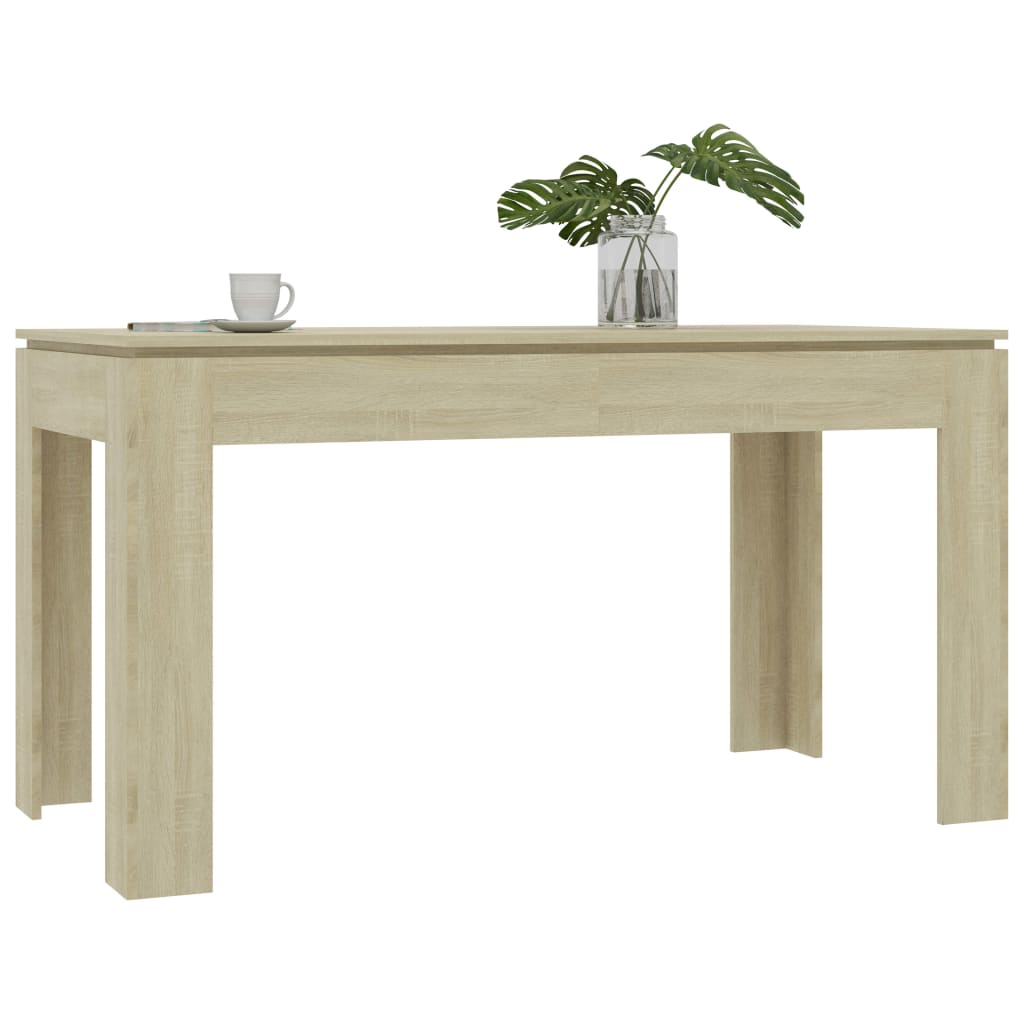 vidaXL Eettafel 140x70x76 cm spaanplaat sonoma eikenkleurig