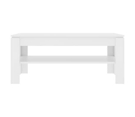 vidaXL Kavos staliukas, baltos spalvos, 110x60x47cm, MDP