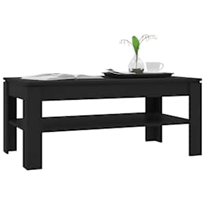 vidaXL Kavos staliukas, juodos spalvos, 110x60x47cm, MDP