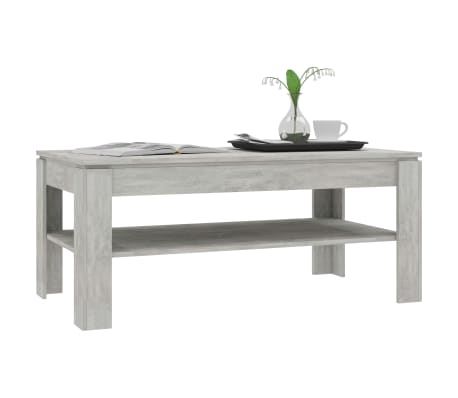 vidaXL Coffee Table Concrete Gray 43.3"x23.6"x18.5" Engineered Wood
