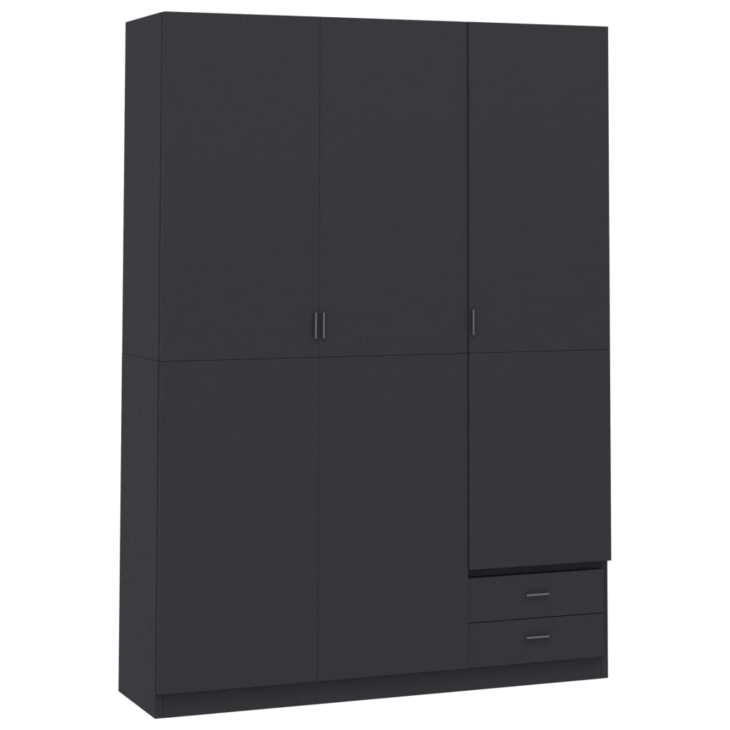 vidaXL Ντουλάπα Τρίφυλλη Γκρι 120 x 50 x 180 εκ. από Μοριοσανίδα