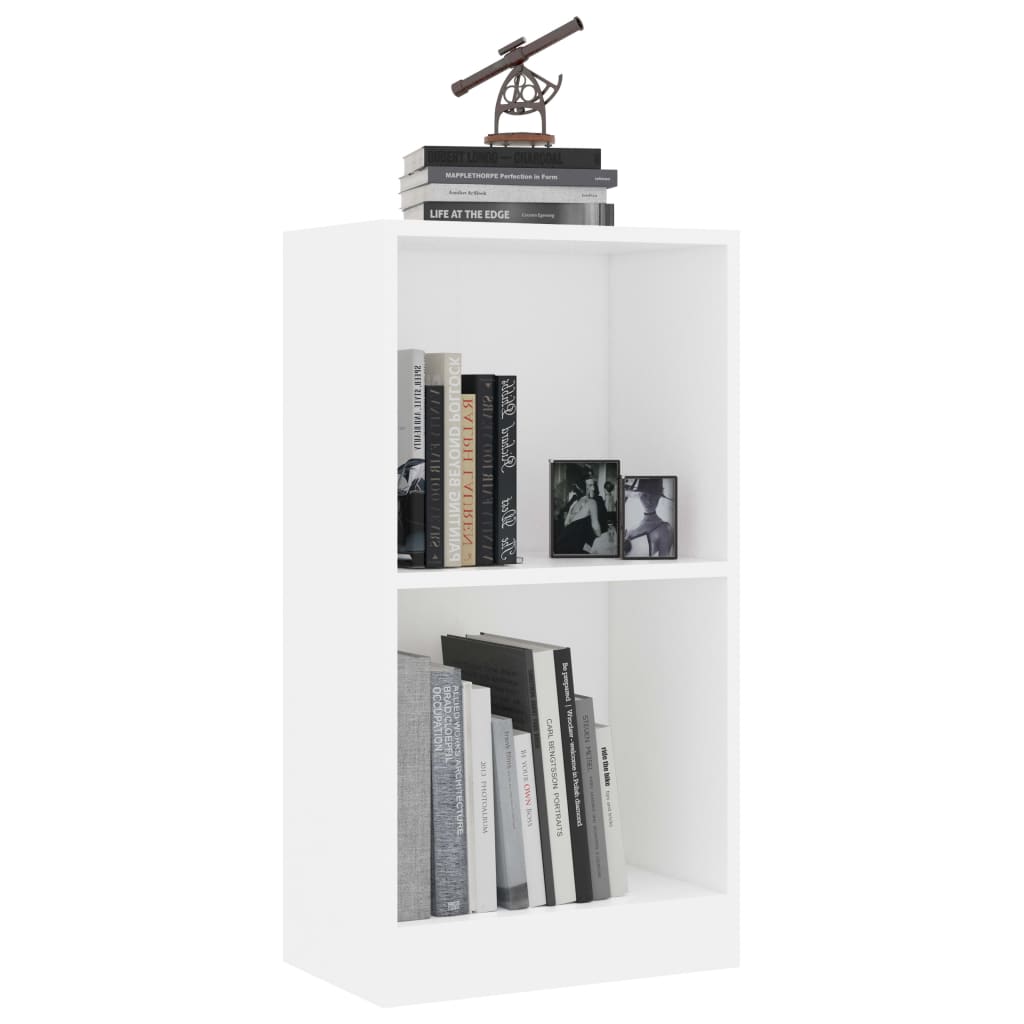vidaXL Bookshelf White 15.7"x9.4"x29.5" Engineered Wood