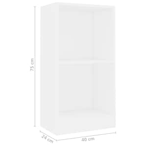 Knihovna bílá 40x24x75 cm kompozitní dřevo - obrázek 6