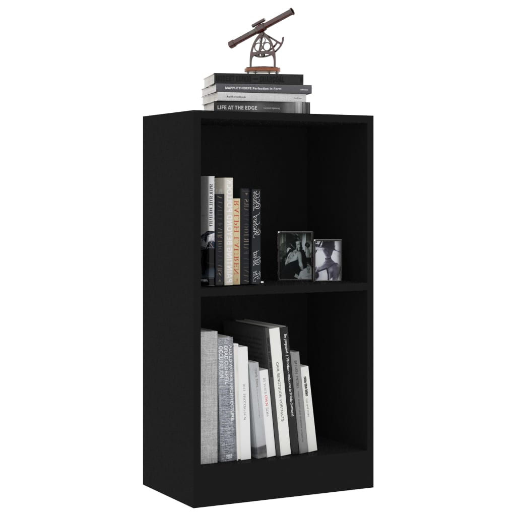 vidaXL Bookshelf Black 15.7"x9.4"x29.5" Engineered Wood