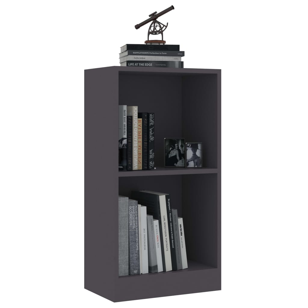 vidaXL Bookshelf Gray 15.7"x9.4"x29.5" Engineered Wood