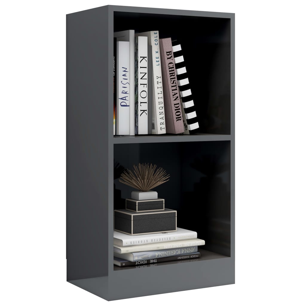 

vidaXL Boekenkast 40x24x75 cm spaanplaat hoogglans grijs