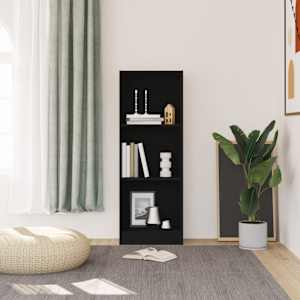 3patrová knihovna černá 40 x 24 x 109 cm kompozitní dřevo - obrázek 3