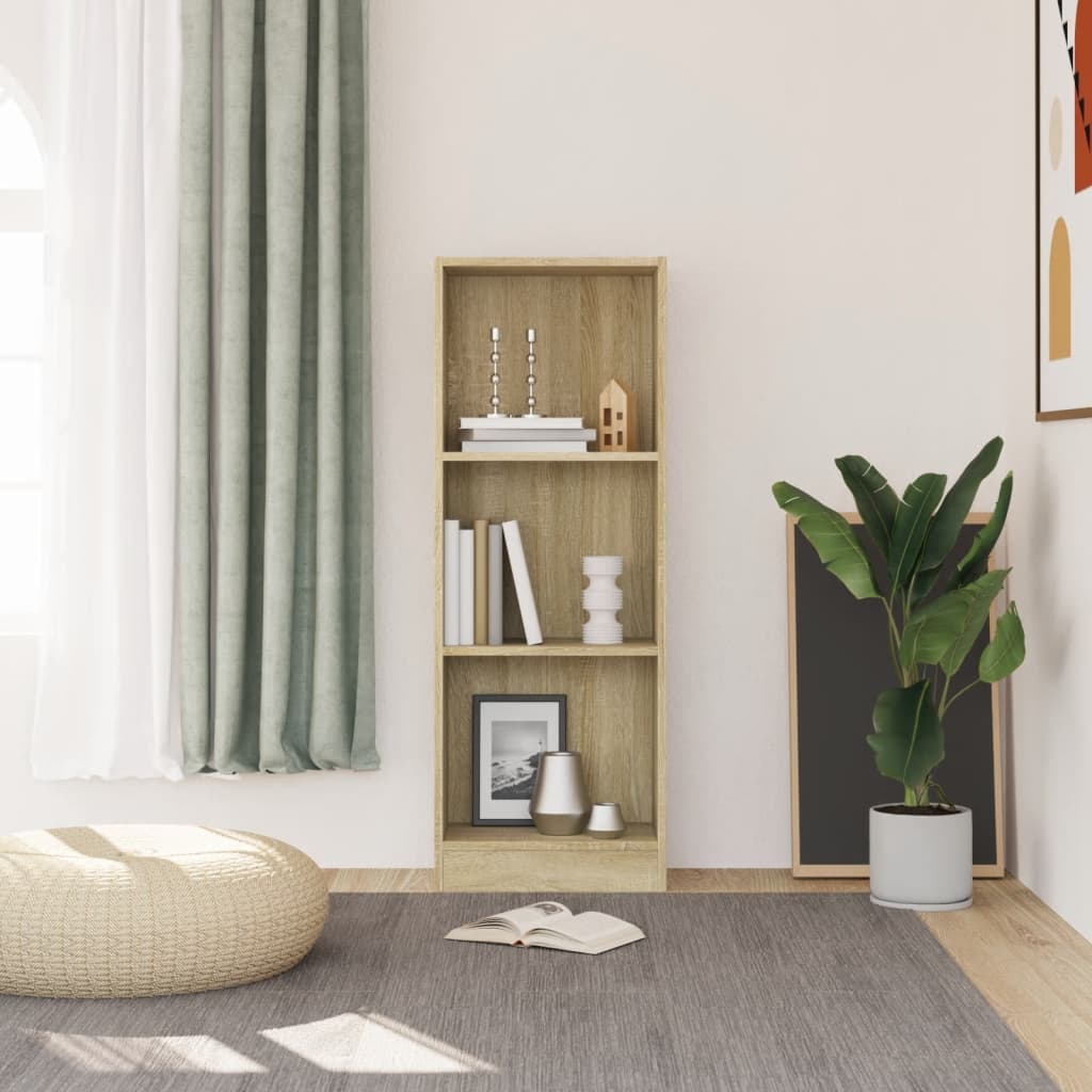 

vidaXL Boekenkast met 3 schappen 40x24x108 cm spaanplaat sonoma eiken