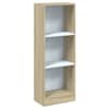 vidaXL 3-korruseline riiul valge Sonoma tamm 40x24x109 cm tehispuit