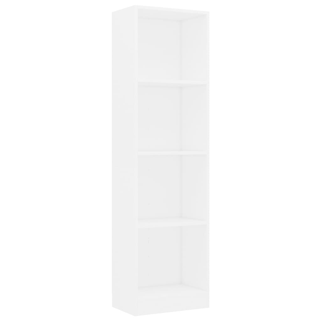 4-szintes fehér forgácslap könyvszekrény 40 x 24 x 142 cm 