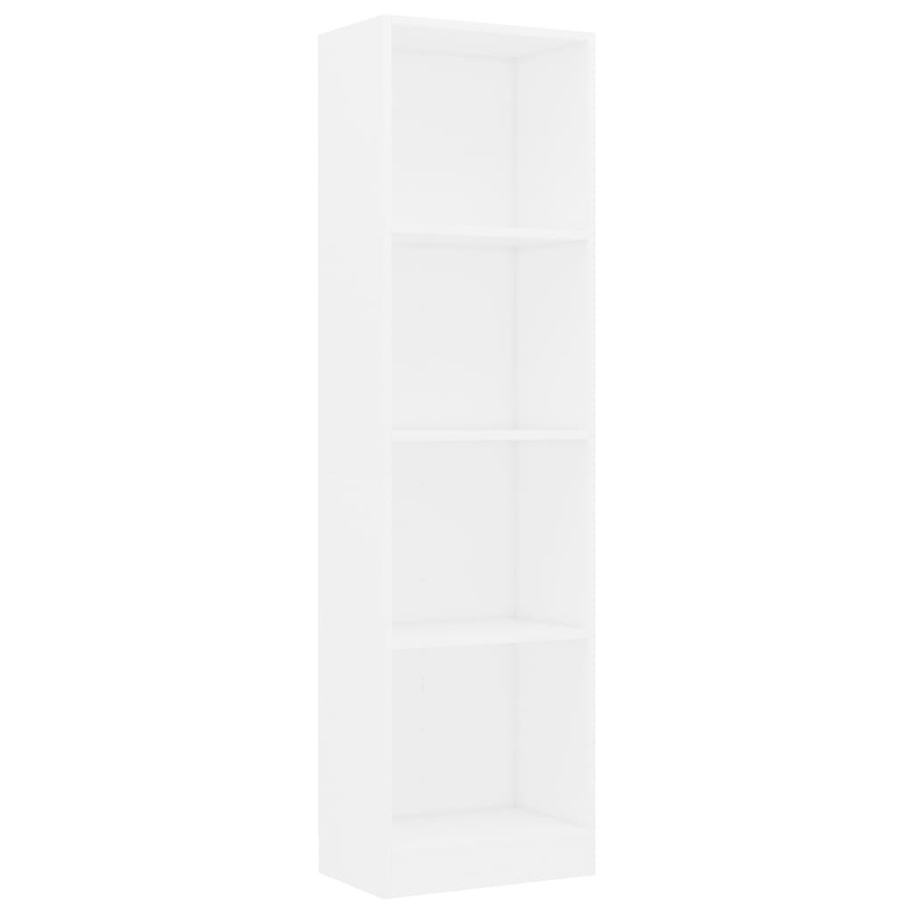

vidaXL 4-Tier Book Cabinet White 15.7"x9.4"x55.9" Engineered Wood