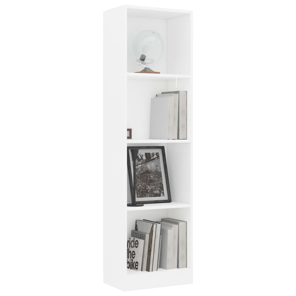 

vidaXL Boekenkast met 4 schappen 40x24x142 cm spaanplaat wit
