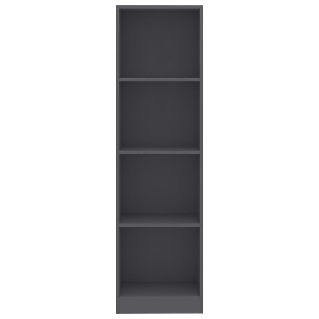 vidaXL 4-етажна библиотека, сива, 40x24x142 см, ПДЧ