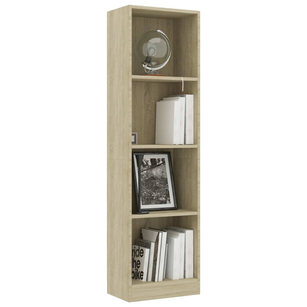 

vidaXL Boekenkast met 4 schappen 40x24x142 cm spaanplaat sonoma eiken