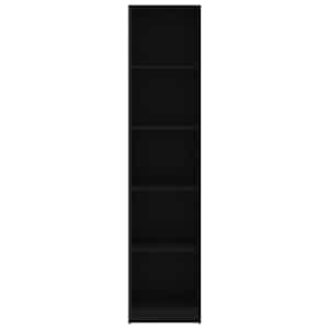5patrová knihovna černá 40 x 24 x 175 cm kompozitní dřevo - obrázek 4