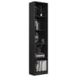 VidaXL Libreria 5 Ripiani Nero 59x35x171 Cm – Legno Multistrato E Metallo, Piedini Regolabili, Stile Industriale