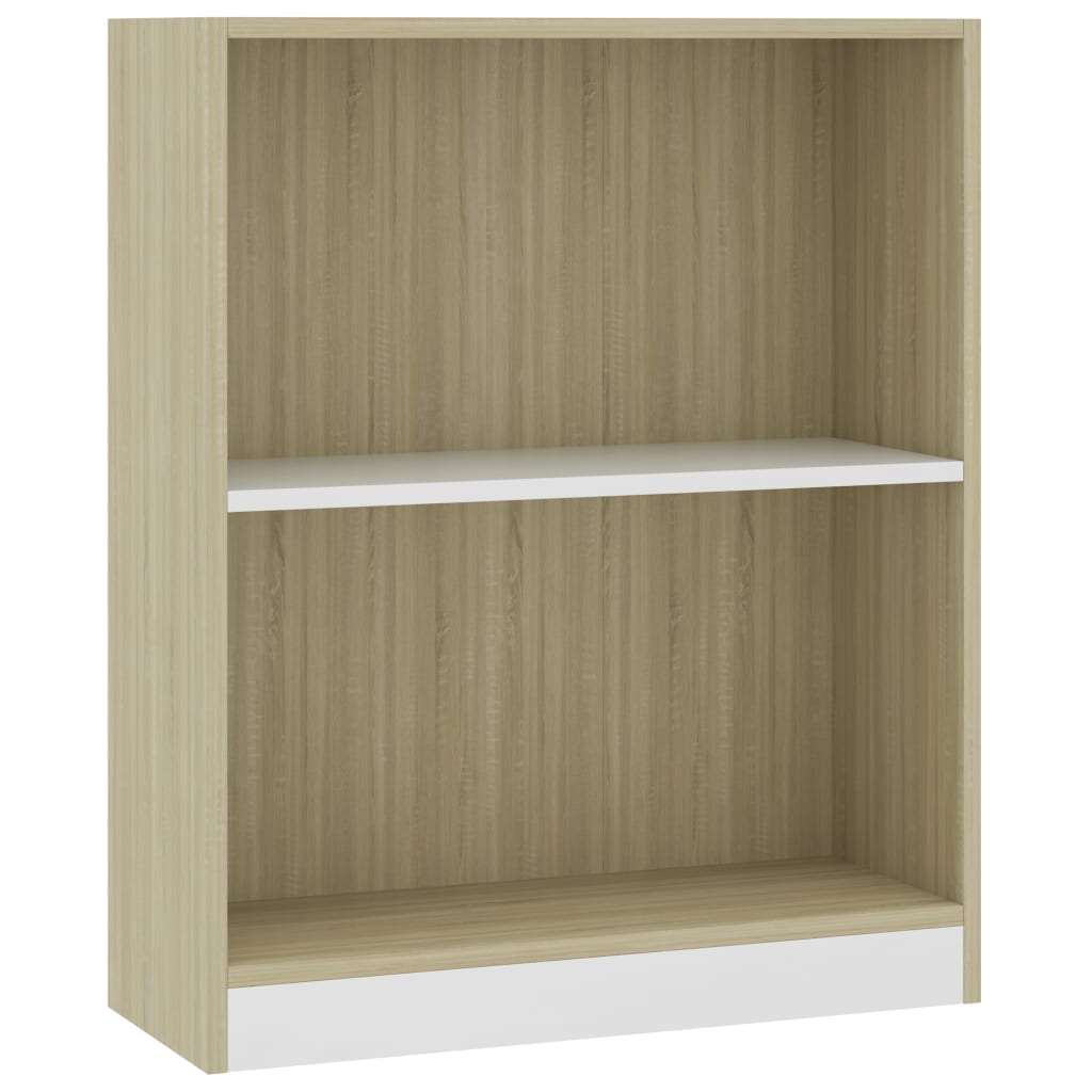 

vidaXL Bookshelf White and Sonoma Oak 23.6"x9.4"x29.3" Engineered Wood