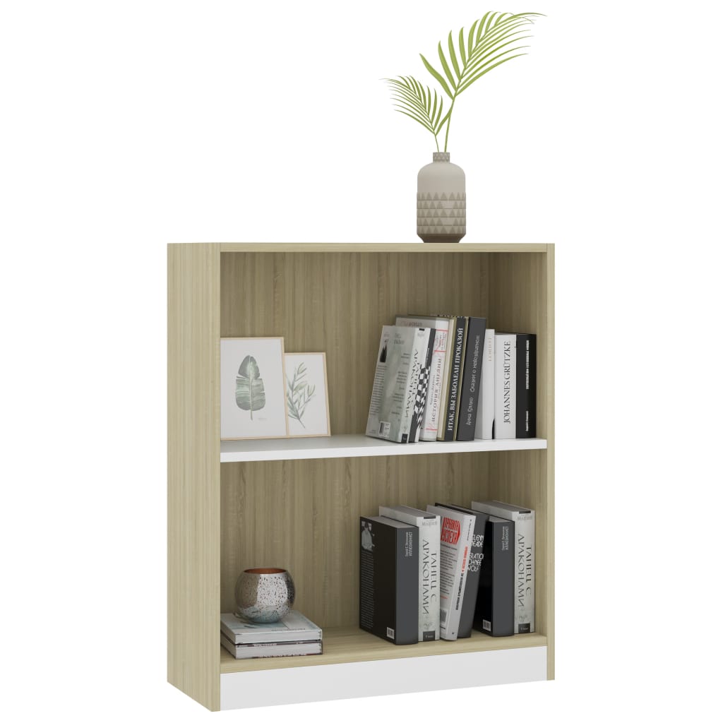 

vidaXL Boekenkast 60x24x74,5 cm bewerkt hout wit sonoma eikenkleurig