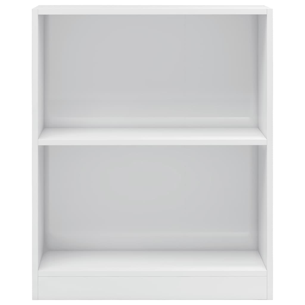 Magasfényű fehér szerelt fa könyvespolc 60 x 24 x 74,5 cm 