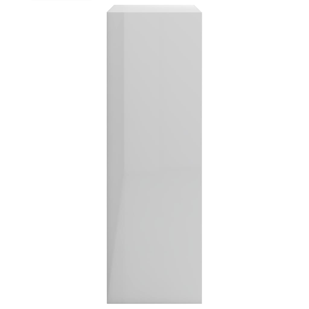 Magasfényű fehér szerelt fa könyvespolc 60 x 24 x 74,5 cm 
