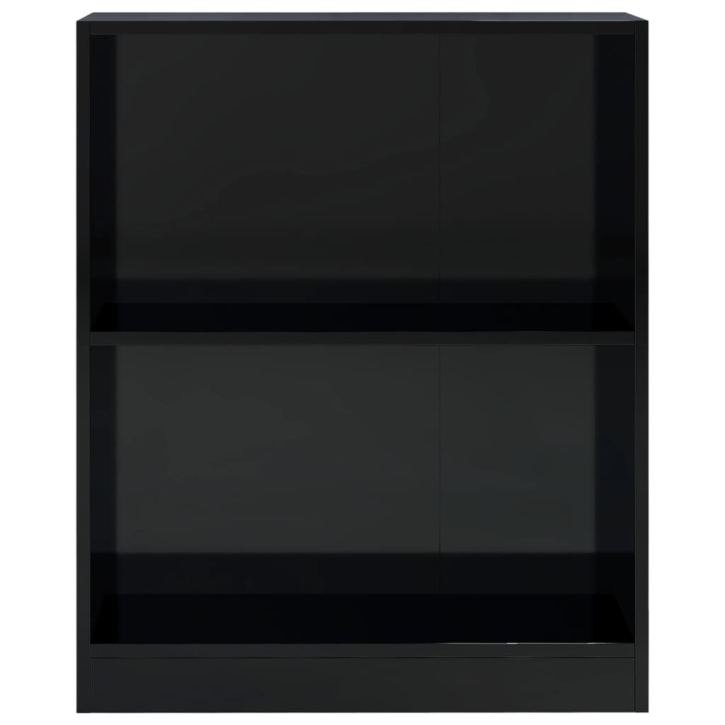 Boekenkast 60x24x74,5 cm bewerkt hout hoogglans zwart - 24