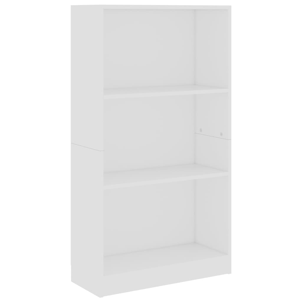 vidaXL 3patrová knihovna bílá 60 x 24 x 109 cm kompozitní dřevo