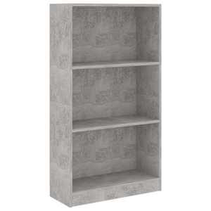 3patrová knihovna betonově šedá 60x24x109 cm kompozitní dřevo - obrázek 2
