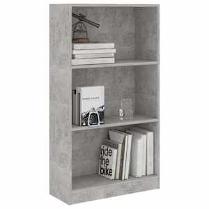 3patrová knihovna betonově šedá 60x24x109 cm kompozitní dřevo - obrázek 3