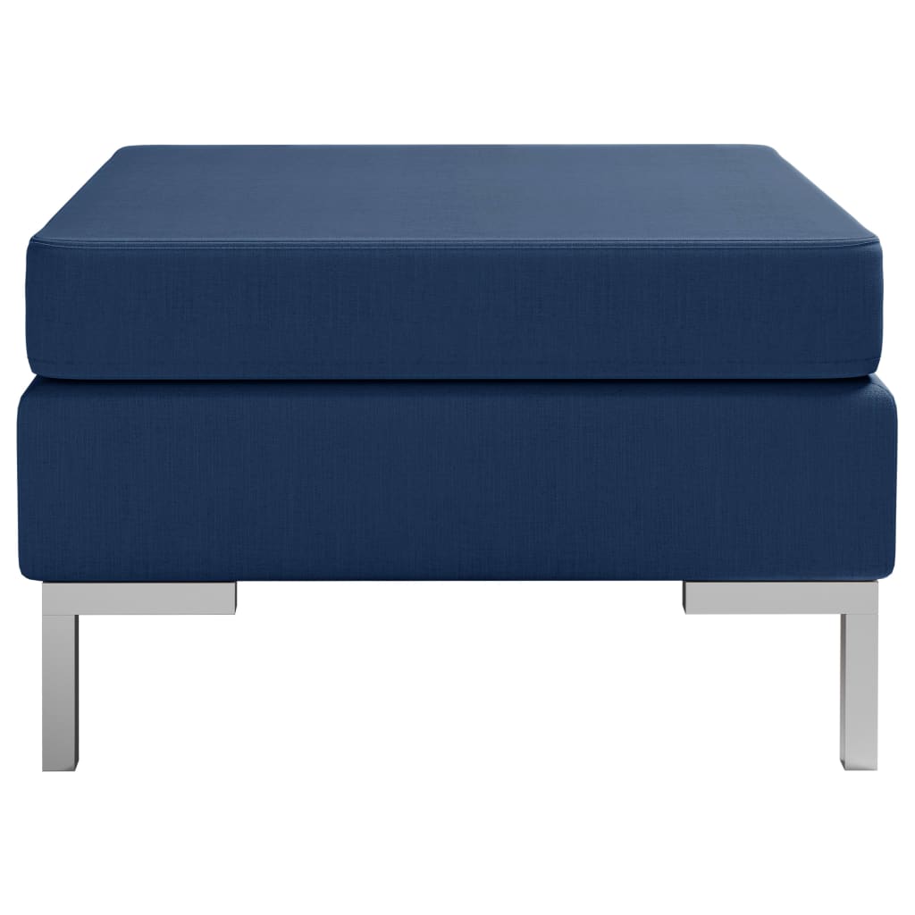 vidaXL fodskammel til sofa med hynde stof blå