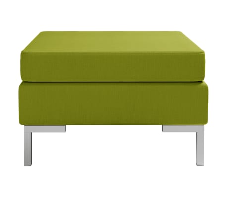 vidaXL Sekcijski stolček za noge z blazino blago zelen