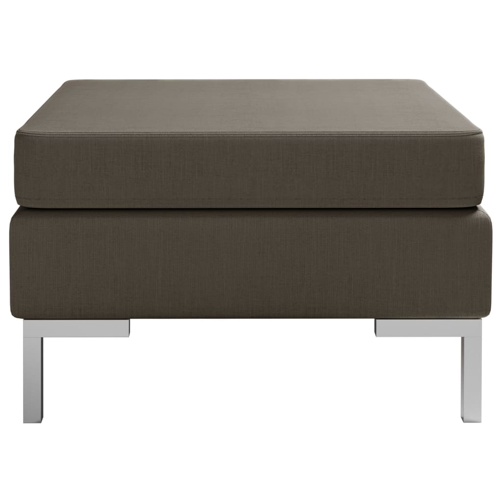 vidaXL Fußhocker Modular mit Auflage Stoff Taupe