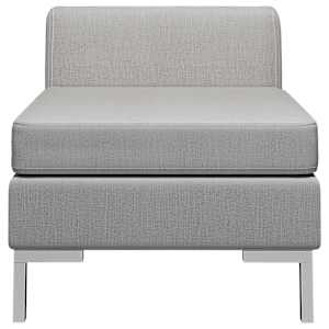 vidaXL Moduł sofy środkowej z poduszką, tkanina, jasnoszary