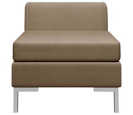 vidaXL Mittelsofa Modular mit Auflage Stoff Braun