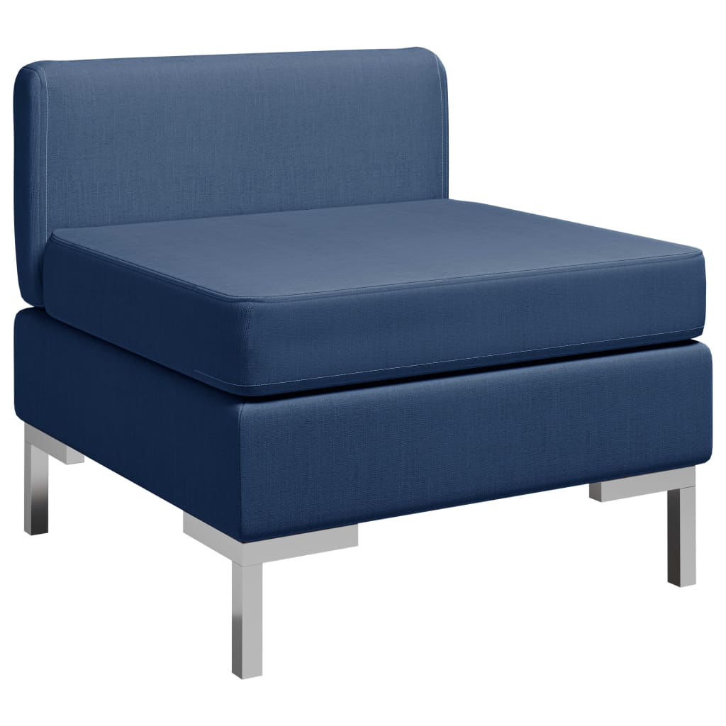 vidaXL Canapea de mijloc modulară cu pernă, albastru, material textil