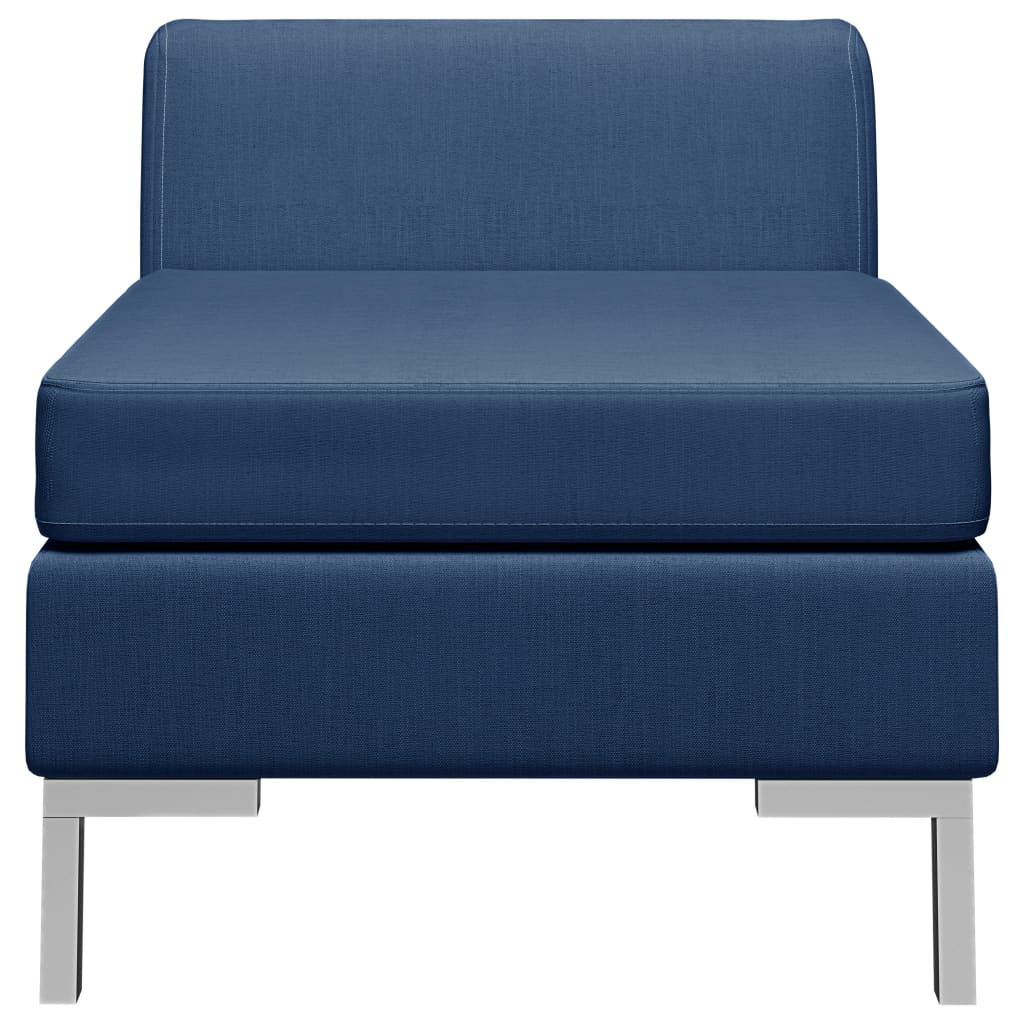 vidaXL Moduł sofy środkowej z poduszką, tkanina, niebieski